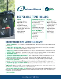 Recyclable Items Include
