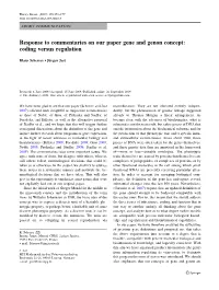 Response to Commentaries on Our Paper Gene and Genon Concept: Coding Versus Regulation