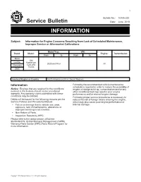 Service Bulletin INFORMATION