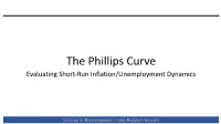 The Phillips Curve Evaluating Short-Run Inflation/Unemployment Dynamics