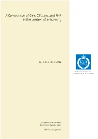 A Comparison of C++, C#, Java, and PHP in the Context of E-Learning