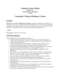 Common Course Outline for SOCL