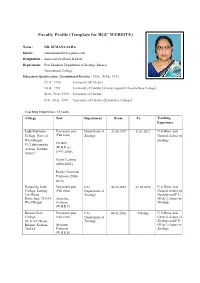 Faculty Profile (Template for BGC WEBSITE)