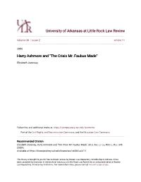 Harry Ashmore and "The Crisis Mr. Faubus Made"