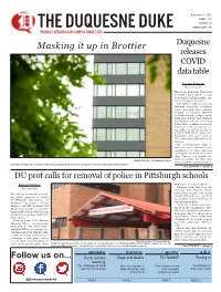 Masking It up in Brottier Duquesne Releases COVID Data Table