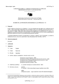 Proposal for Amendment of Appendix I Or II for CITES Cop18