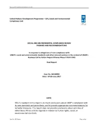 SECU's Mandate in This Report Is to Reach Conclusions About UNDP's