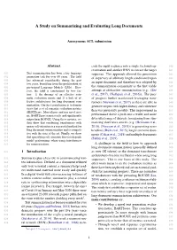 A Study on Summarizing and Evaluating Long Documents