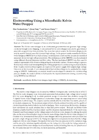 Electrowetting Using a Microfluidic Kelvin Water Dropper