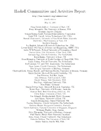 Haskell Communities and Activities Report – Fourth Edition – May 12, 2003