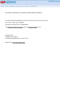 Kinematics and Dynamics in Noninertial Quantum Frames of Reference