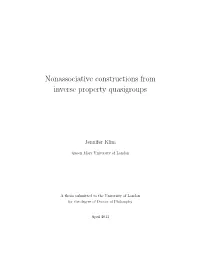 Nonassociative Constructions from Inverse Property Quasigroups