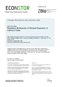 Regulatory Bottlenecks of Wireless Expansion of Internet in India