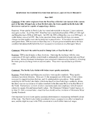 Response to Comments for the Devils Lake Outlet Project