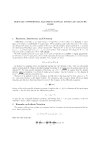 1 Functions, Derivatives, and Notation 2 Remarks on Leibniz Notation