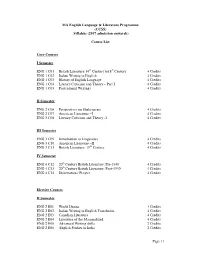 1 MA English Language & Literature Programme (CCSS) Syllabus