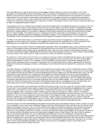Archaeological Resources in Mexico, and (B) a Lengthy Practical Experience in the Process of Exploiting and Conserving the Same