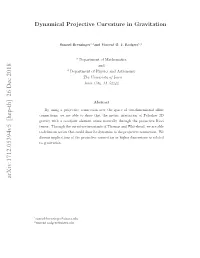 Dynamical Projective Curvature in Gravitation