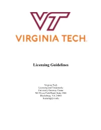 Licensing Guidelines