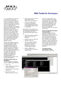 MKS Toolkit for Developers