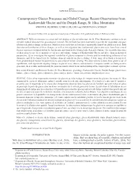 Recent Observations from Kaskawulsh Glacier and the Donjek Range, St