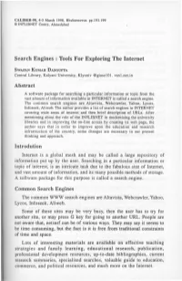 Search Engines : Tools for Exploring the Internet