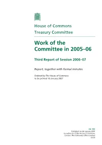 Work of the Committee in 2005–06