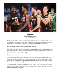 A Jimmy Butler Story By: Austin Rader