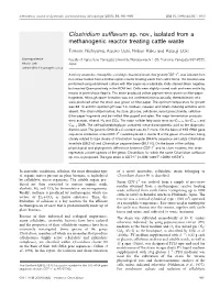Clostridium Sufflavum Sp. Nov., Isolated from a Methanogenic Reactor Treating Cattle Waste