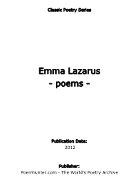 Emma Lazarus - Poems