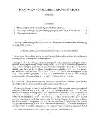 Foundations of Algebraic Geometry Class 6