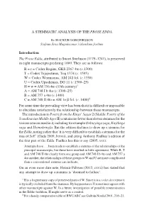 49 a Stemmatic Analysis of the Prose Edda a STEMMATIC ANALYSIS OF