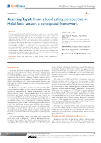 Assuring Tayyib from a Food Safety Perspective in Halal Food Sector: a Conceptual Framework