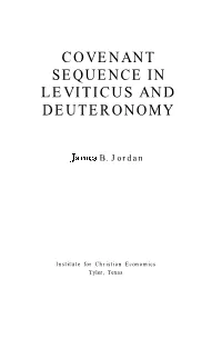 Covenant Sequence in Leviticus and Deuteronomy