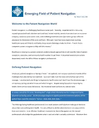 Emerging Field of Patient Navigation By: Brian E