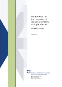 Natalizumab for the Treatment of Relapsing-Remitting Multiple Sclerosis