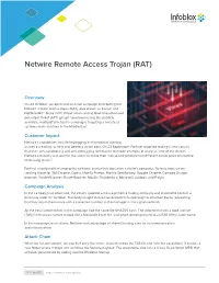 Netwire Remote Access Trojan (RAT)
