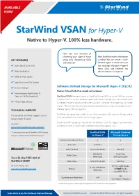 Starwind VSAN for Hyper-V Native to Hyper-V