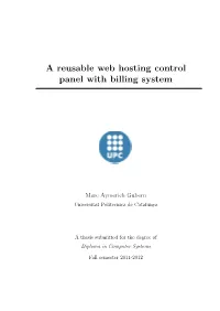 A Reusable Web Hosting Control Panel with Billing System