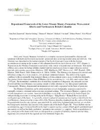 Depositional Framework of the Lower Triassic Montey Formation, West-Central Alberta and Northeastern British Columbia