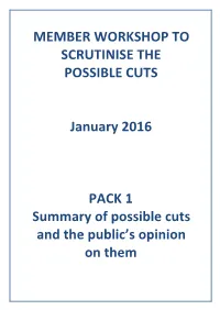 Member Workshop to Scrutinise the Possible