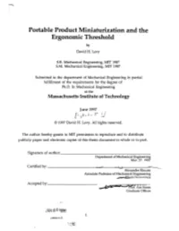 Portable Product Miniaturization and the Ergonomic Threshold by David H