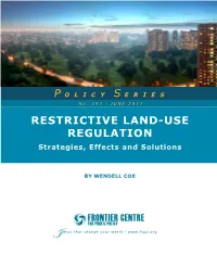 RESTRICTIVE LAND-USE REGULATION Strategies, Effects and Solutions