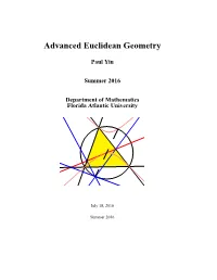 Advanced Euclidean Geometry