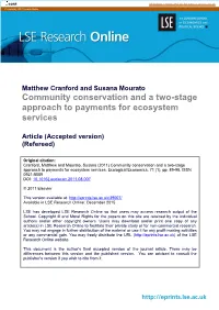 Community Conservation and a Two-Stage Approach to Payments for Ecosystem Services