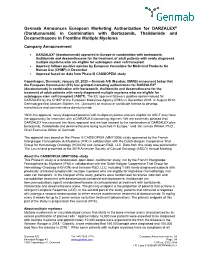 Daratumumab) in Combination with Bortezomib, Thalidomide and Dexamethasone in Frontline Multiple Myeloma