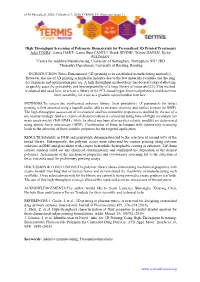 High Throughput Screening of Polymeric Biomaterials For