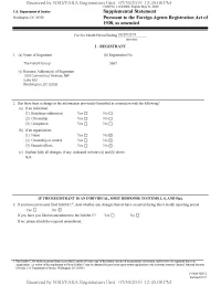 Supplemental Statement Pursuant to the Foreign Agents Registration Act