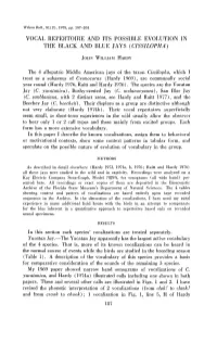 Vocal Repertoire and Its Possible Evolution in the Black and Blue Jays (Cissilopha)