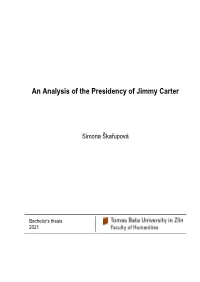 An Analysis of the Presidency of Jimmy Carter